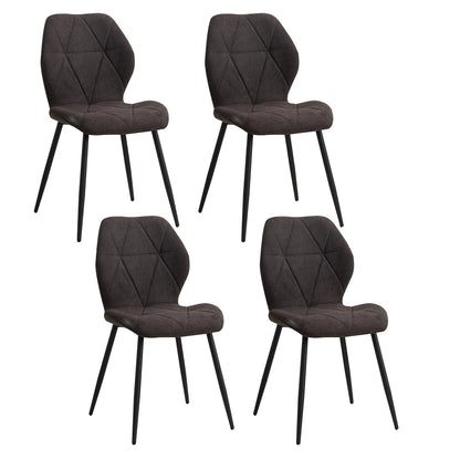 Pack de 4 Chaises Design Scandinave - Tissu Confort et Pieds Métal Noir